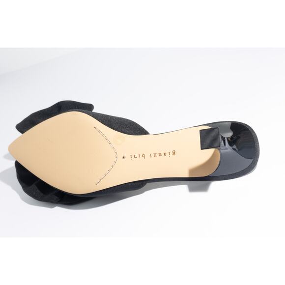 GIANNI BINI Black Bow Kitten Heel Mules Size 9M - Picture 7 of 10